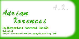 adrian korencsi business card